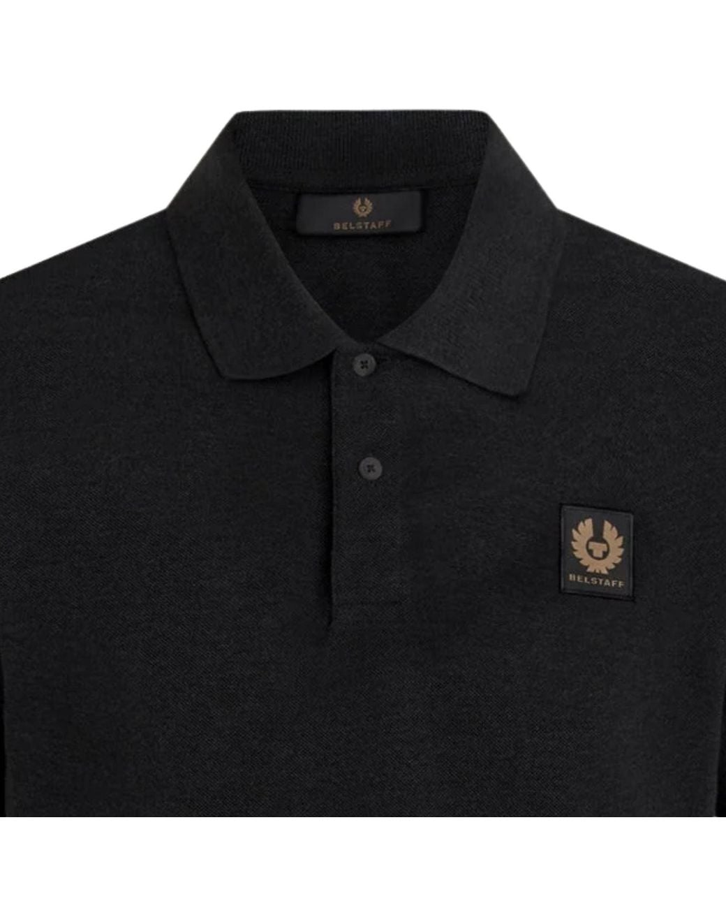 Belstaff Black Short Sleeve Polo Shirt for men