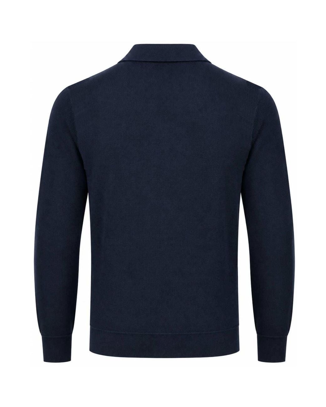 Gabicci Blue Pedro Long Sleeve Button Thru Knit Polo for men