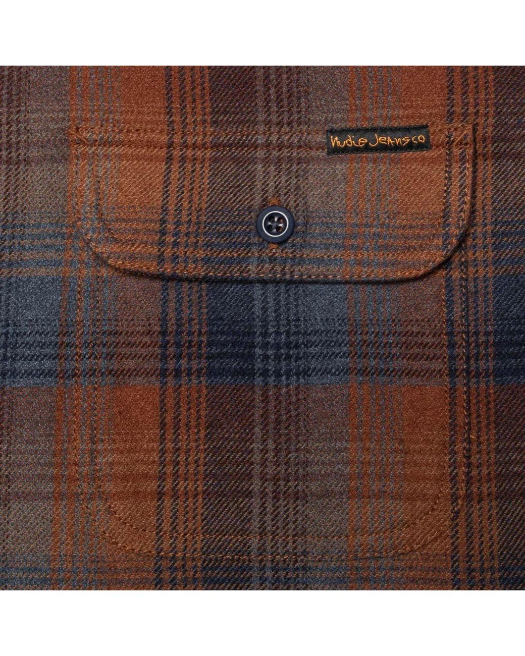 Nudie Jeans Brown Glenn Padded Shirt for men