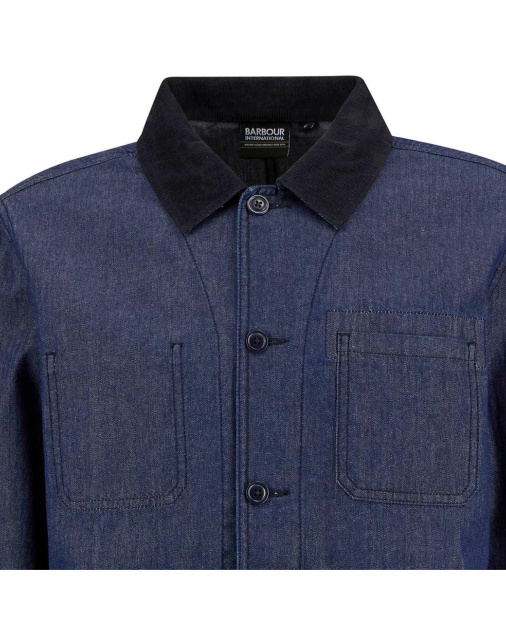 Barbour Blue Piligan Herringbone Denim Overshirt for men