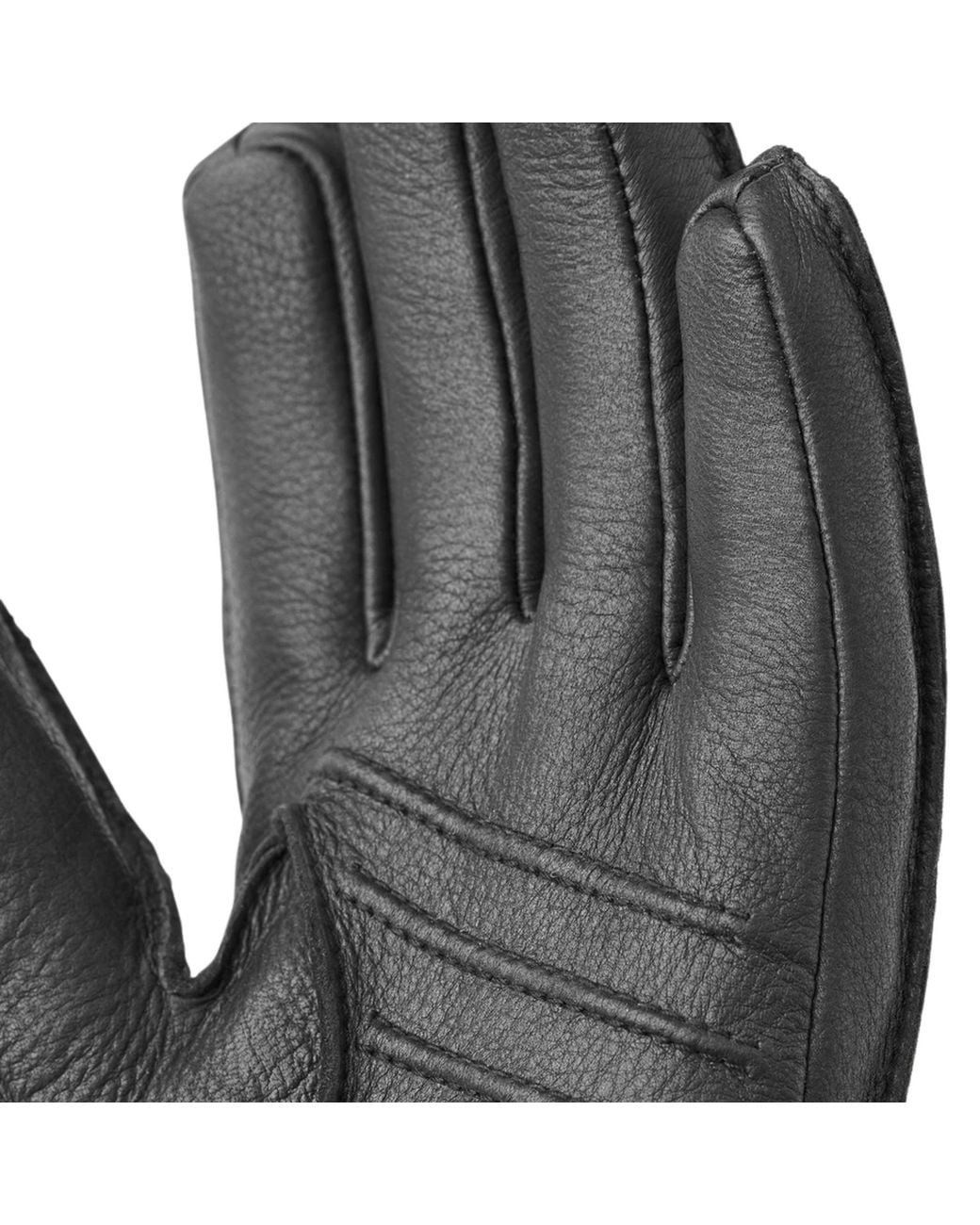 Hestra Black Deerskin Primaloft Rib Gloves for men
