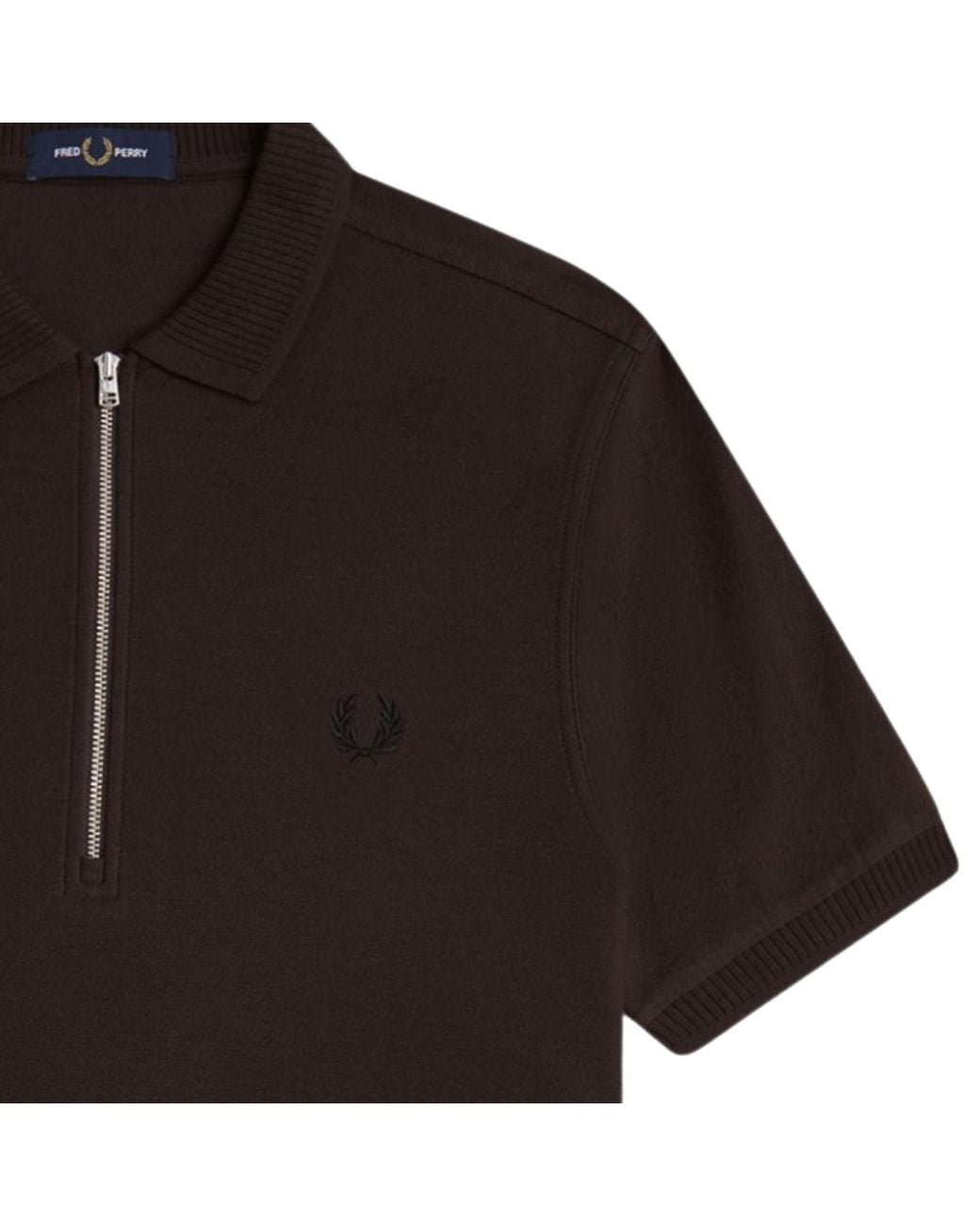 Fred Perry Black Crepe Pique Polo Shirt for men