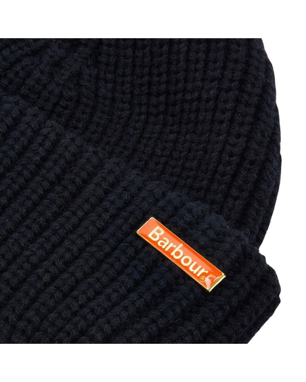 Barbour Black Mosely Fisherman Beanie for men