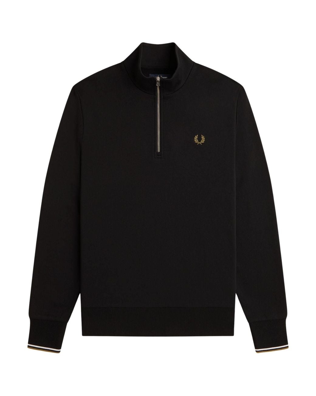 Fred Perry Black Half Zip Sweatshirt for men