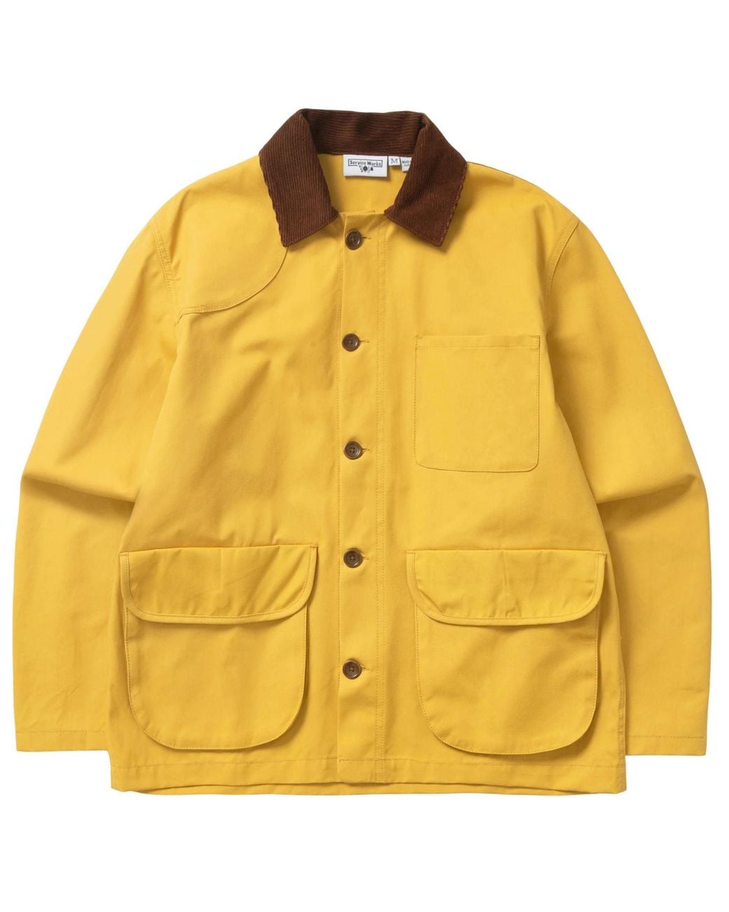 Service Works Yellow Waxed Barn Coat for men