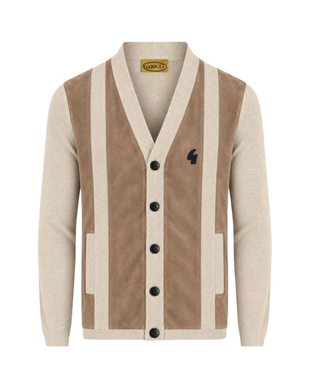 Gabicci Brown Hurst Long Sleeve Knit Cardigan for men