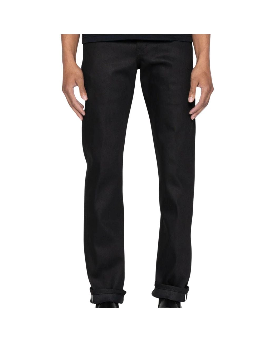 Naked & Famous Black Weird Guy Cobra Stretch Selvedge for men