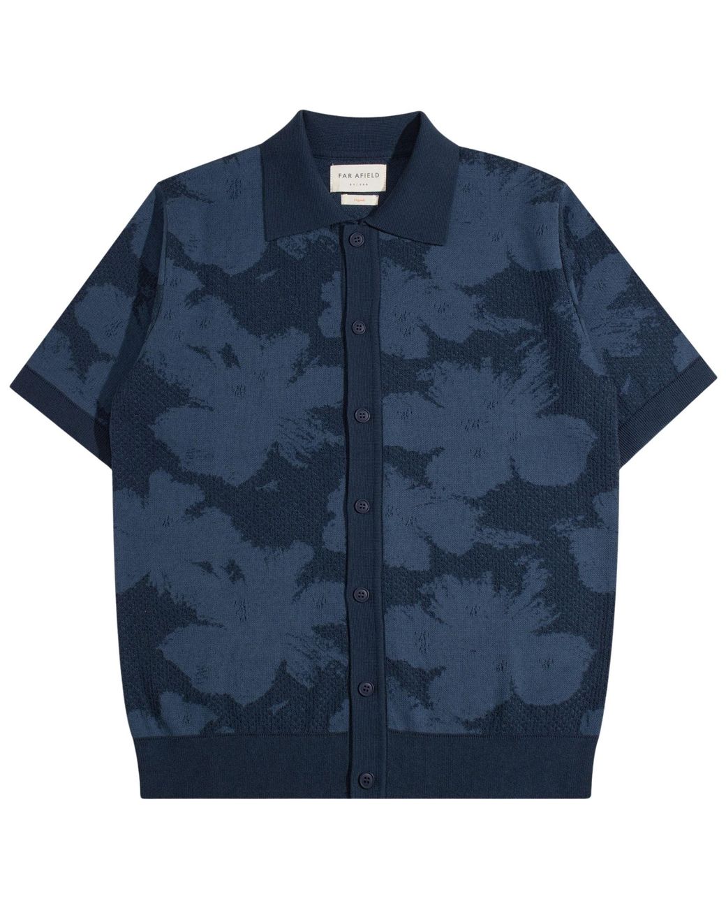 Far Afield Blue Zigger Knitted Shirt for men