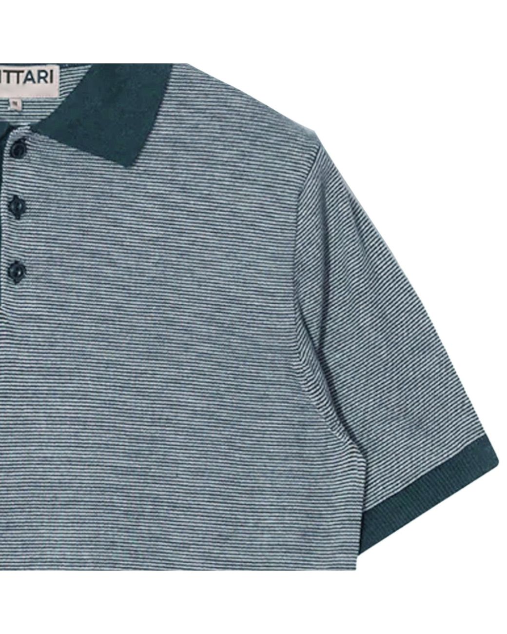 Pittari Blue Microstripe Short Sleeve Polo for men