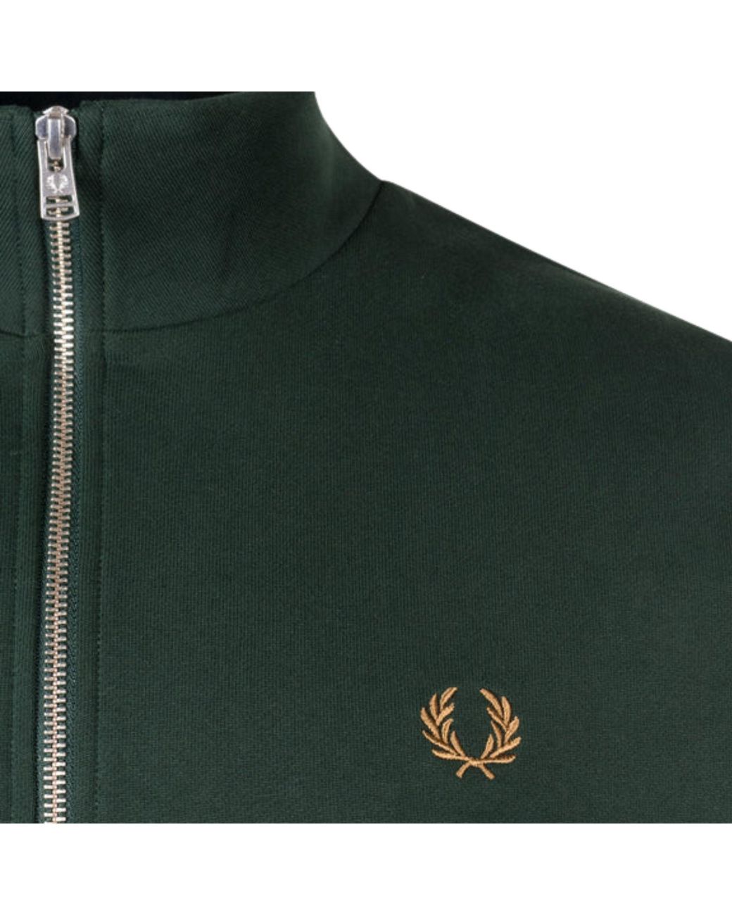 Fred Perry Green Half Zip Sweatshirt for men