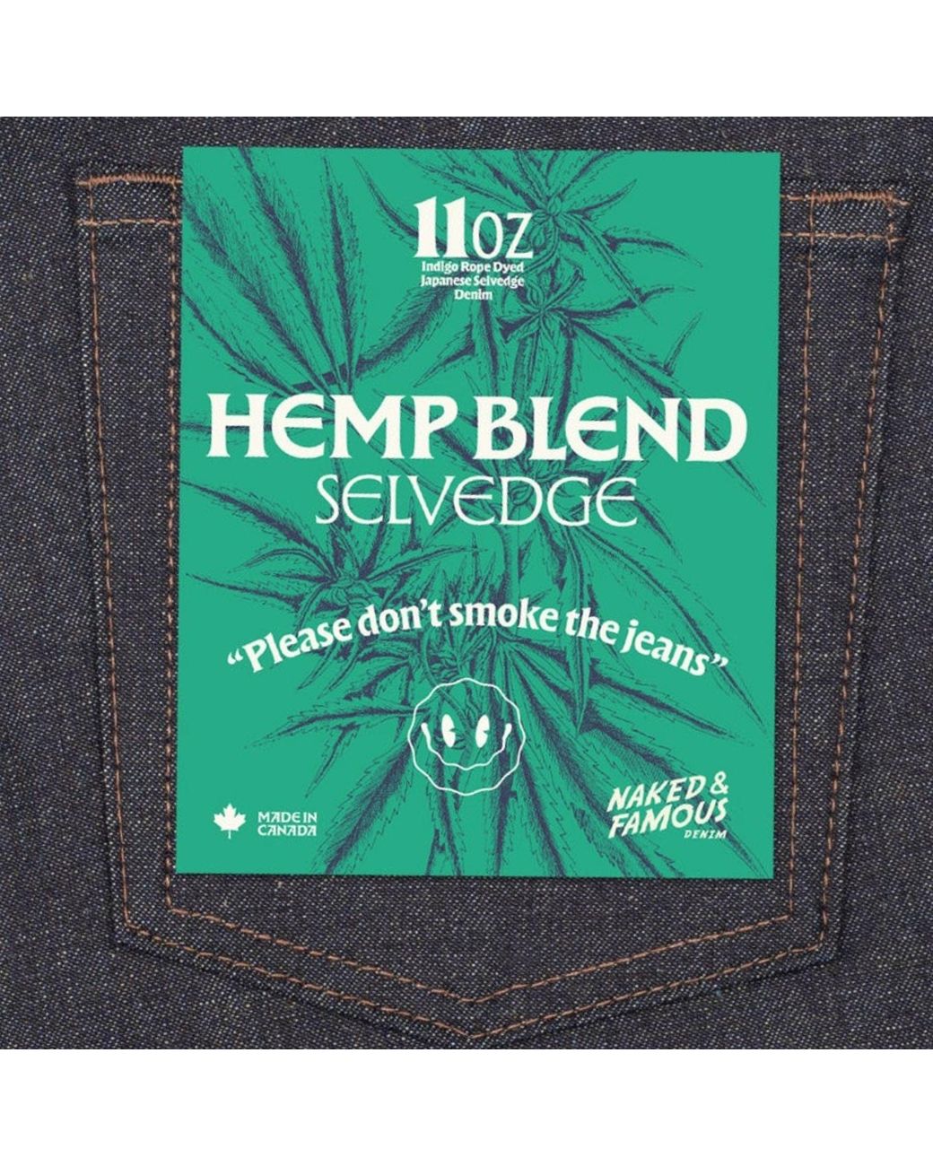 Naked & Famous Gray Weird Guy Hemp Blend Selvedge for men