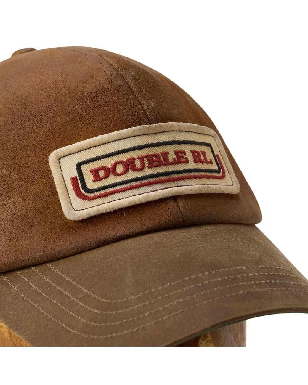 RRL Brown Logo-Patch Suede Trucker Cap for men