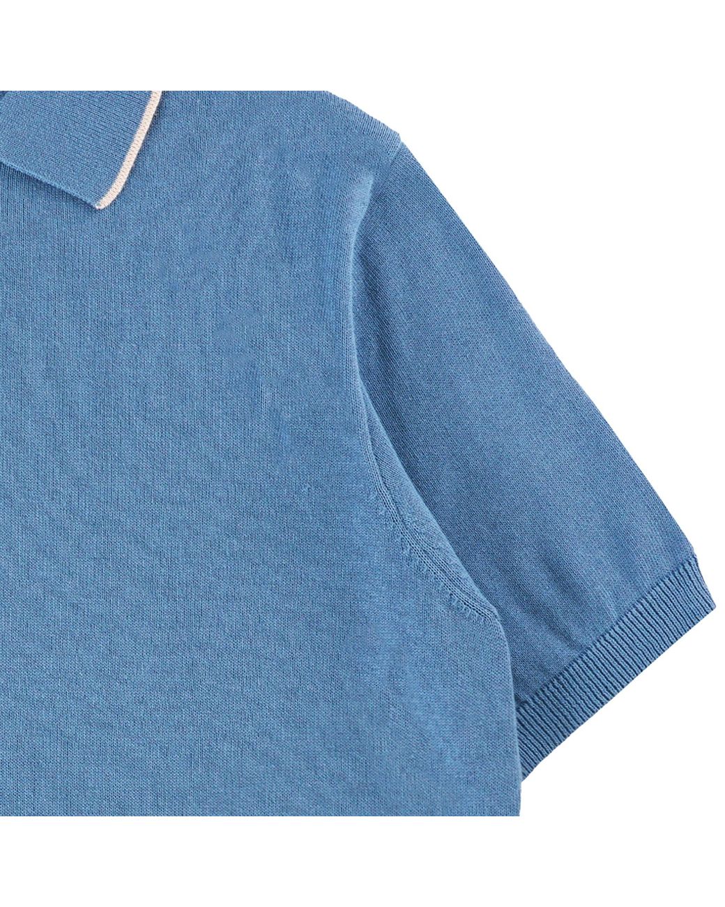 Pittari Blue Short Sleeve Polo Tipping for men