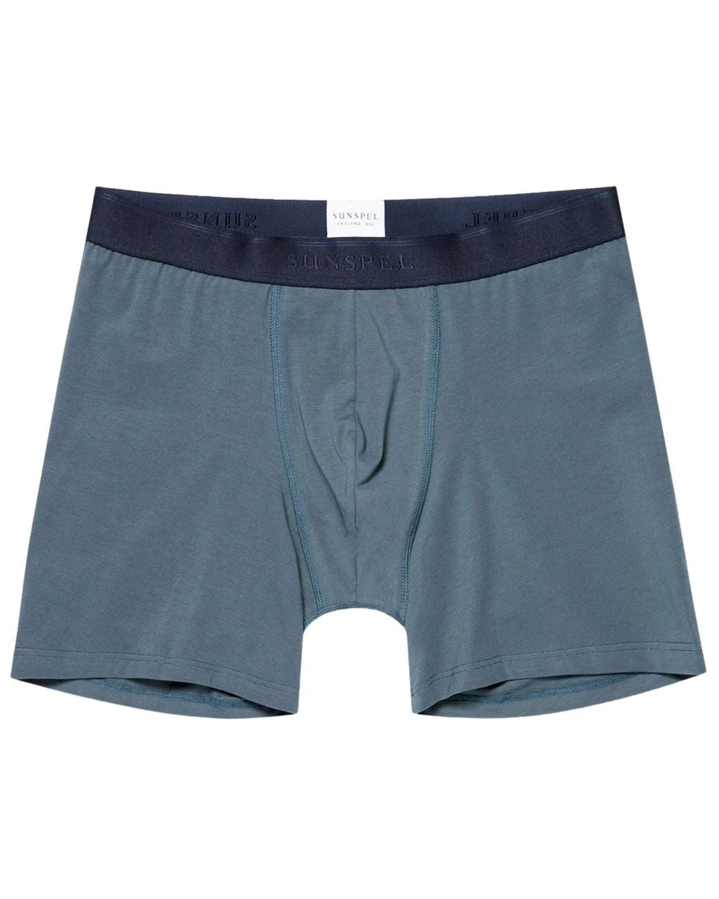 Sunspel Blue Stretch Cotton Boxer Briefs for men
