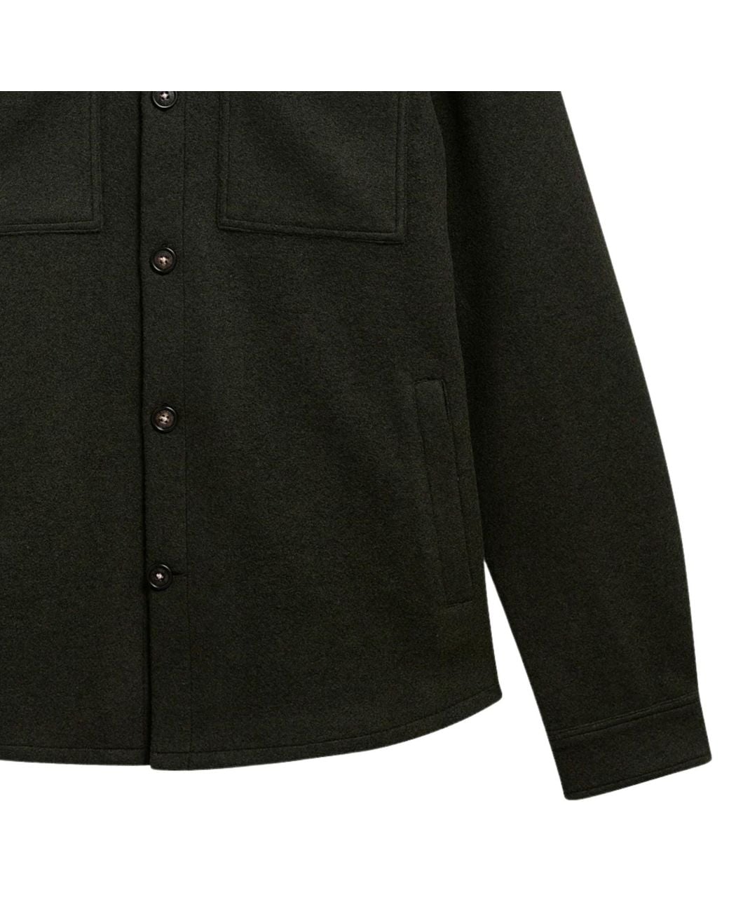 Barbour Black Marltown Tailored Wool Blend Overshirt for men