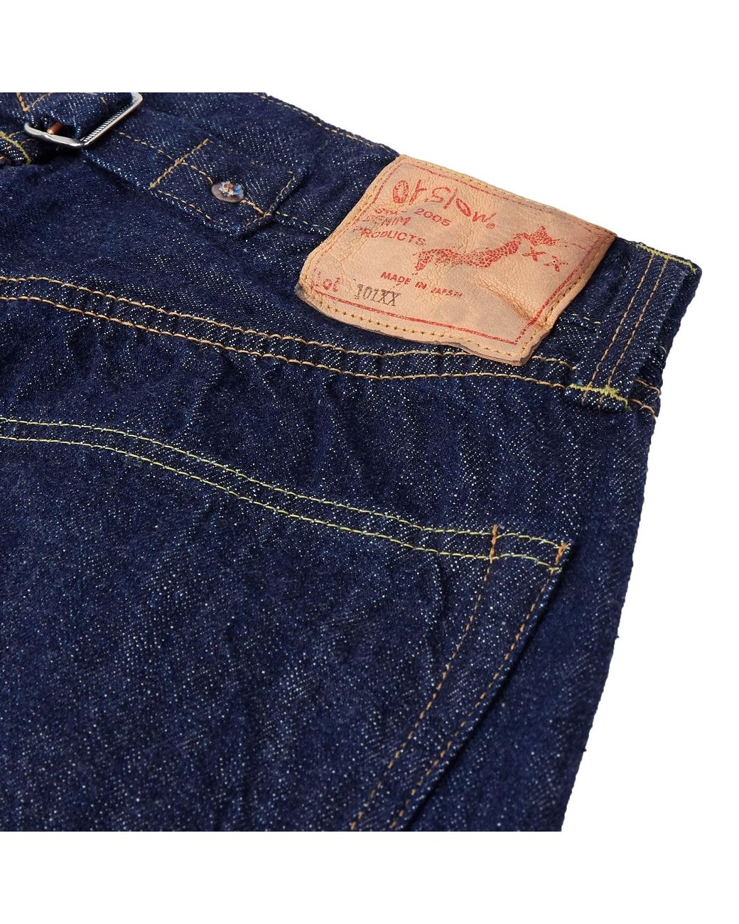 Orslow Blue Grand Dad's Straight-Leg Selvedge Jeans for men