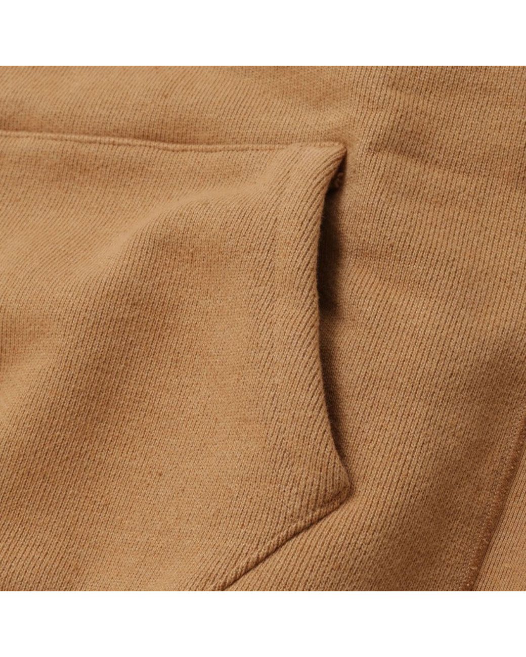 Wonder Looper Brown Double Heavyweight French Terry Foxfibre Pullover Hoodie for men