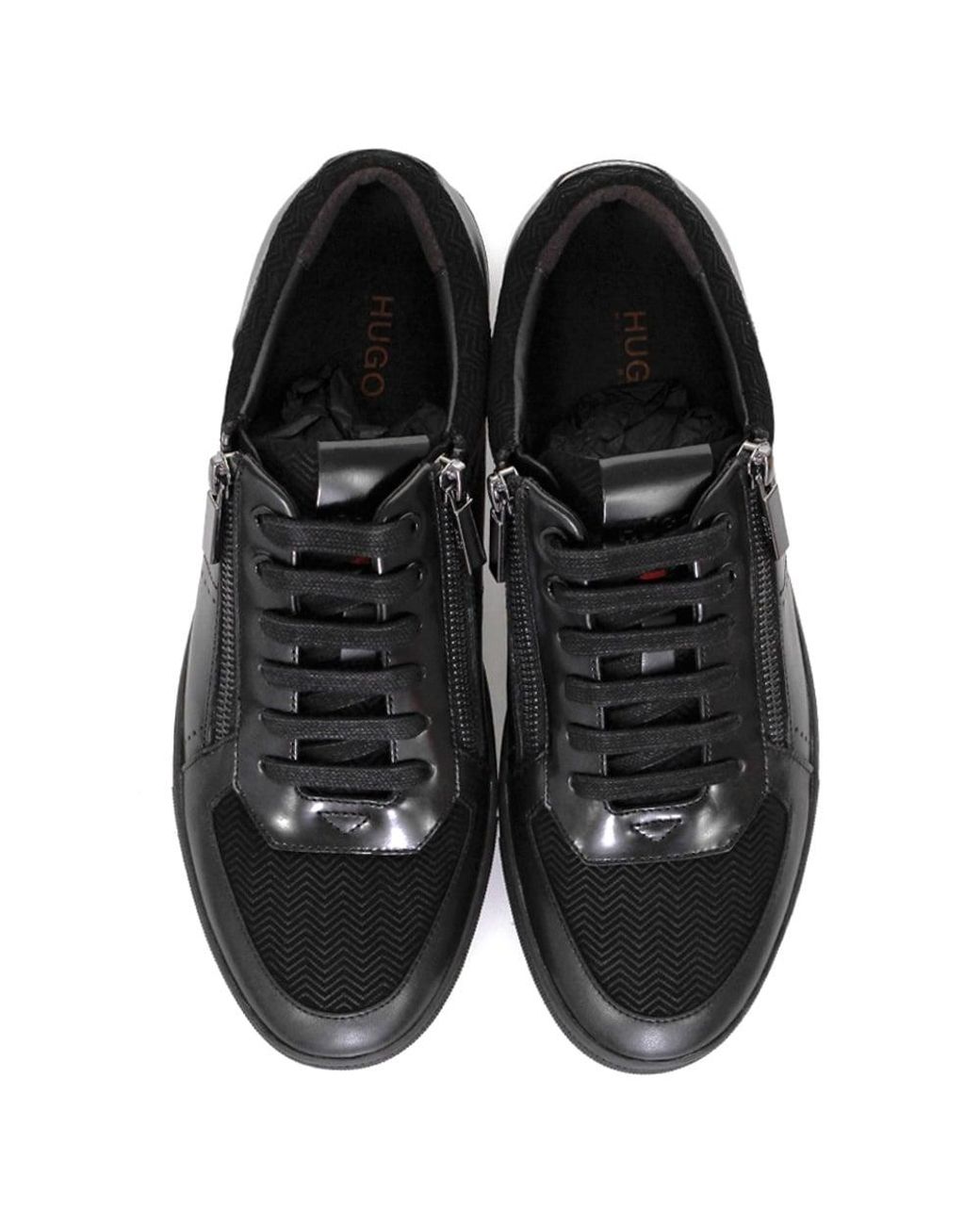 HUGO Leather Hugo Boss Futurism Tenn Black Shoes for Men | Lyst UK