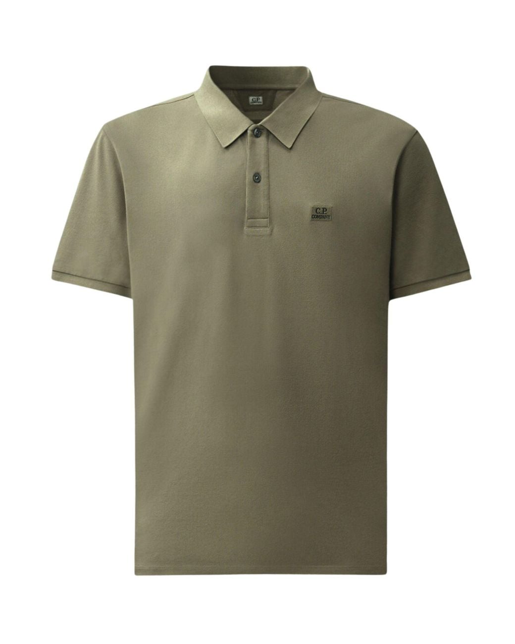C P Company Green Stretch Piquet Short Sleeve Polo for men