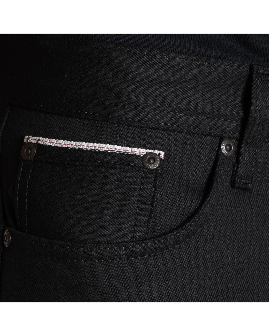 Naked & Famous Black Weird Guy Cobra Stretch Selvedge for men