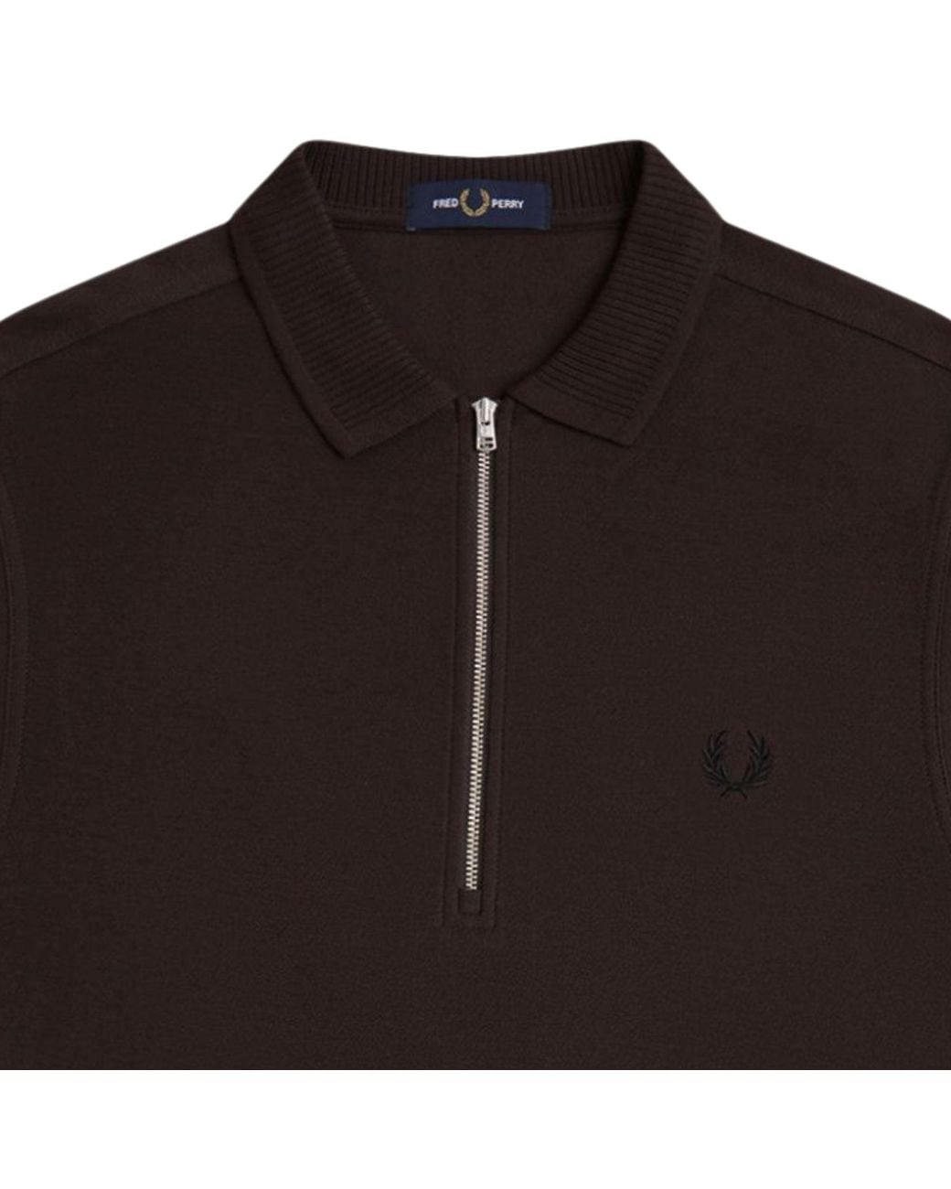 Fred Perry Black Crepe Pique Polo Shirt for men