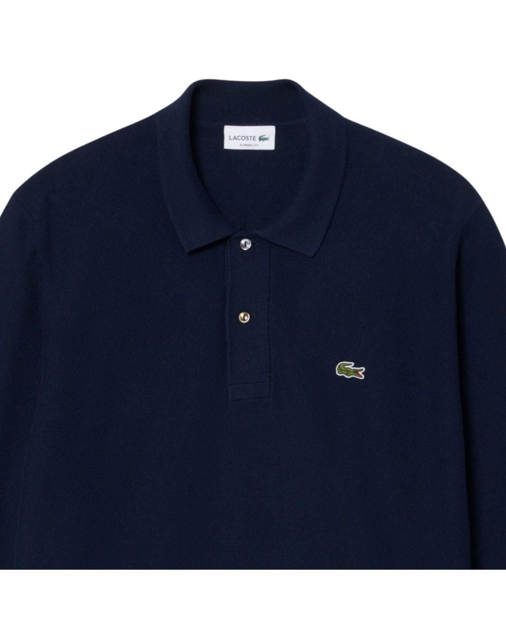 Lacoste Blue Classic Fit Long Sleeved Knitted Polo Shirt for men