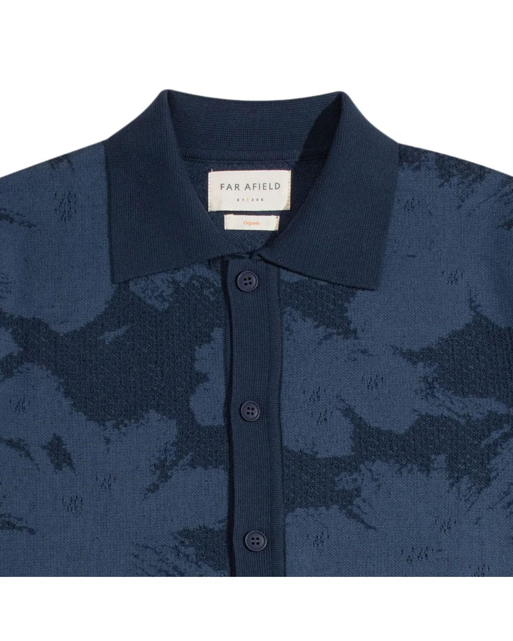 Far Afield Blue Zigger Knitted Shirt for men