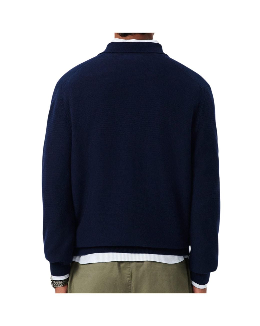Lacoste Blue Classic Fit Long Sleeved Knitted Polo Shirt for men