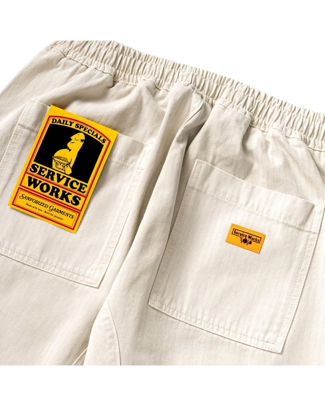 Service Works Natural Pigment Herringbone Chef Pants for men