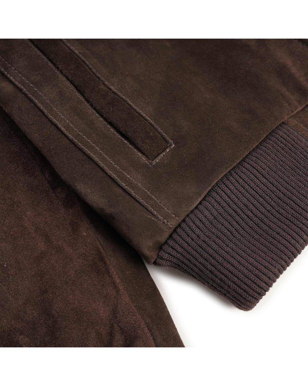 real hoxton Brown Suede Bomber Jacket for men