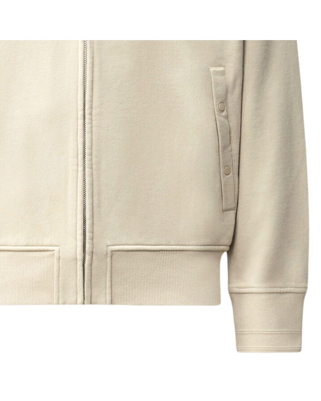 C P Company Natural C.P Company Diagonal Raised Fleece Polo Zip Sweatshirt for men