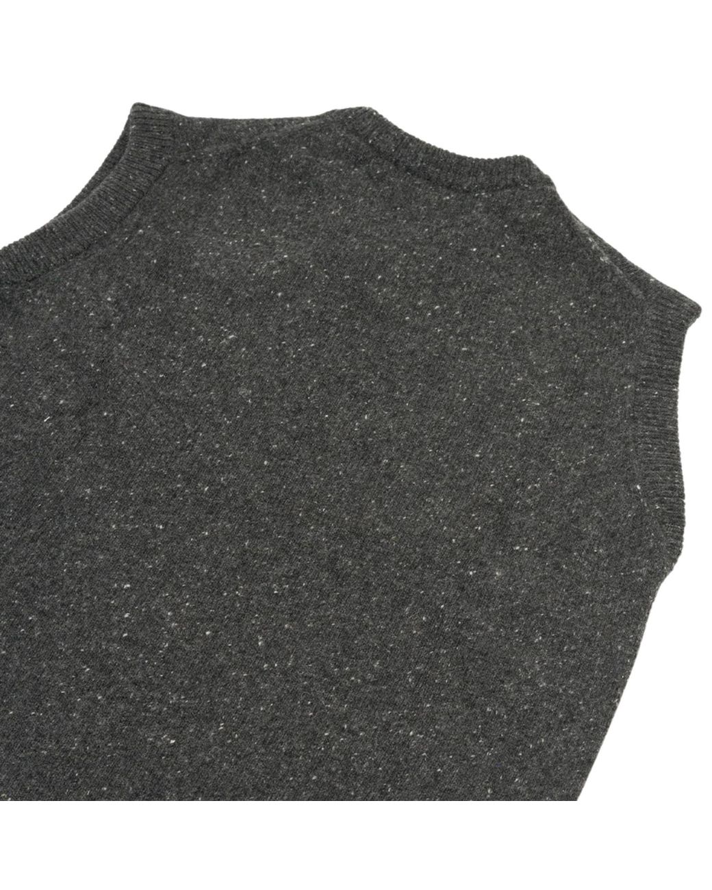 Universal Works Gray Sweater Vest Wool Fleck for men