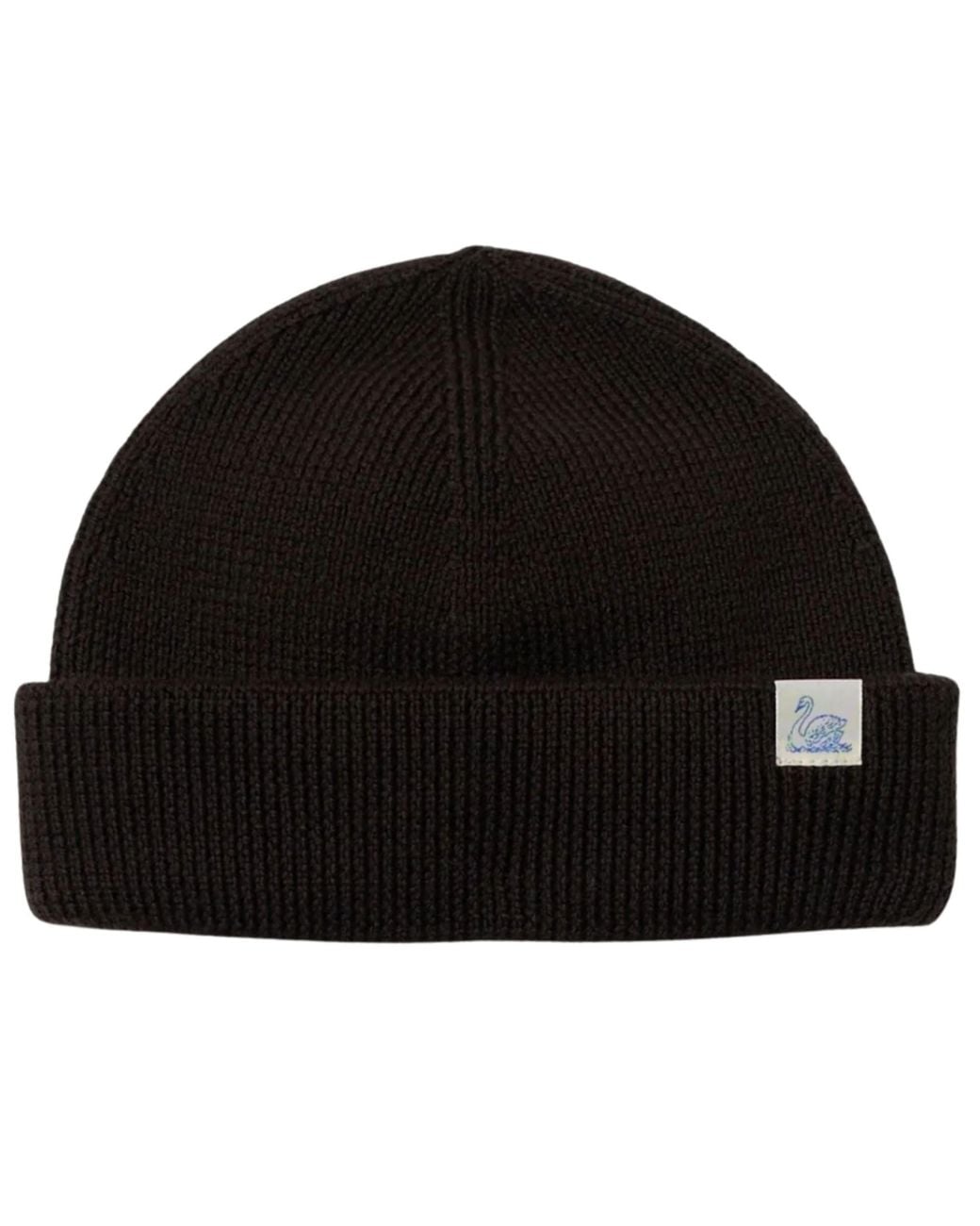 Merz B. Schwanen Black Merino Wool Watch Cap for men