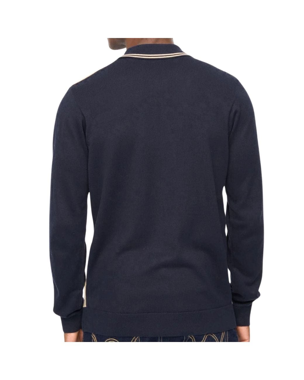 Gabicci Blue Lucerne Long Sleeve Zip Thru Knit for men