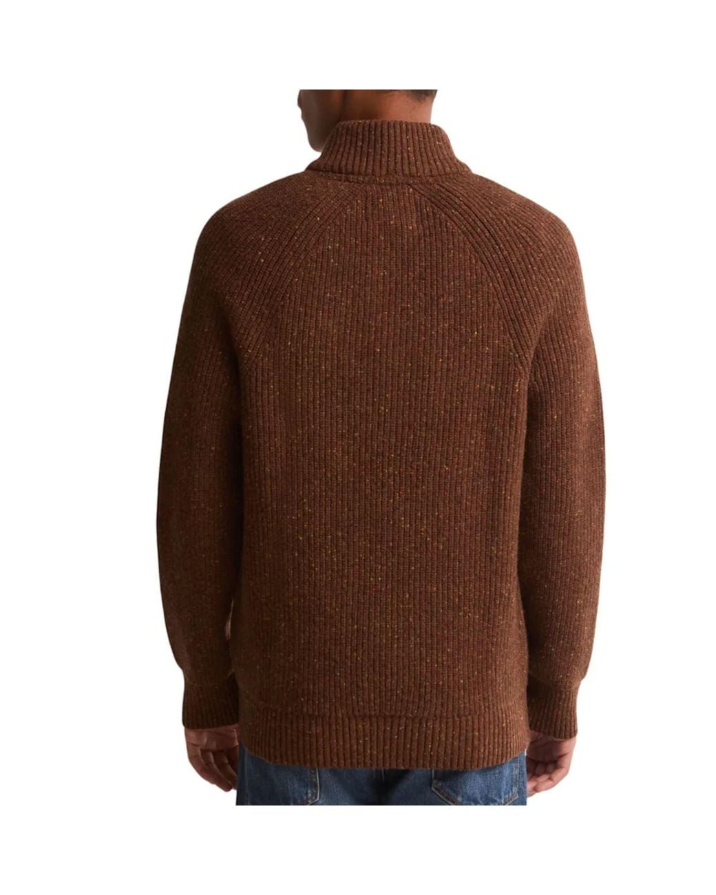 Barbour Brown Fleck Half Zip for men