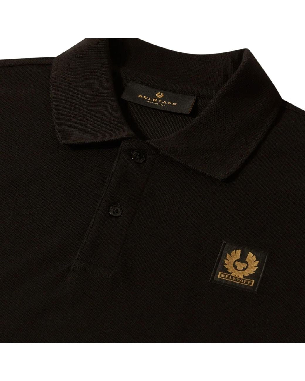 Belstaff Black Short Sleeve Polo Shirt for men