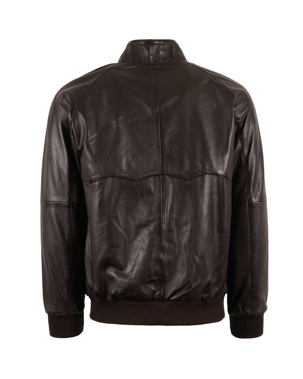 real hoxton Black Leather Harrington Jacket for men