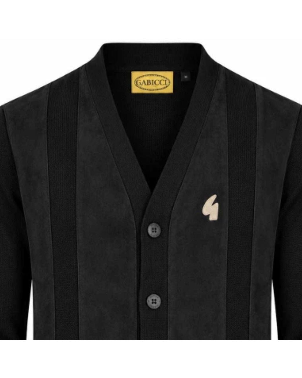 Gabicci Black Hurst Long Sleeve Knit Cardigan for men