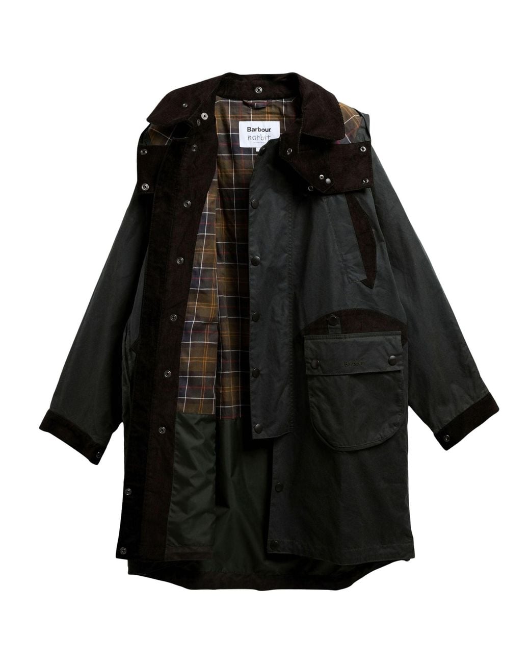 Barbour X Norbit Black Long Wax Jacket for men