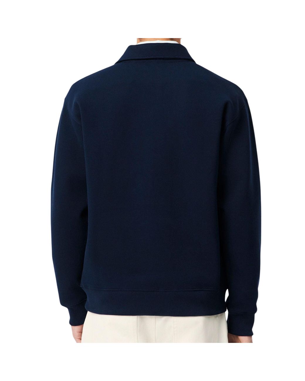 Lacoste Blue Polo Collar Piqué Sweatshirt for men