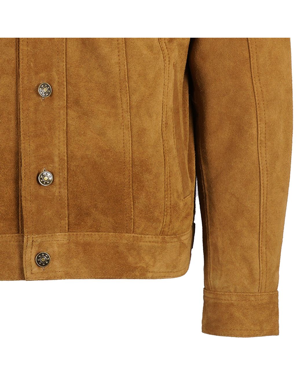 real hoxton Brown Suede Trucker Jacket for men