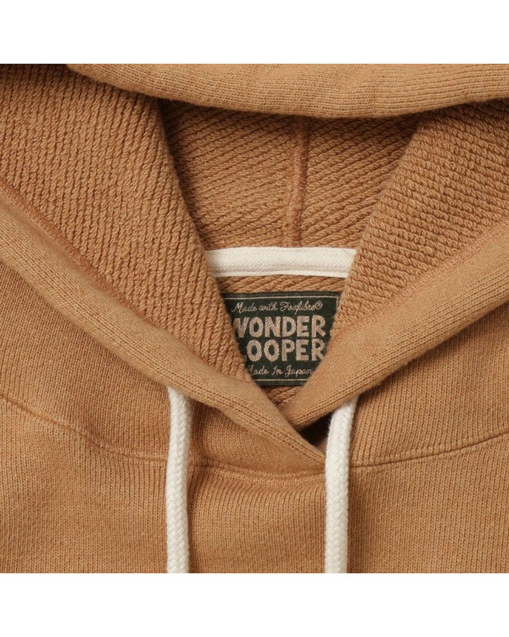 Wonder Looper Brown Double Heavyweight French Terry Foxfibre Pullover Hoodie for men