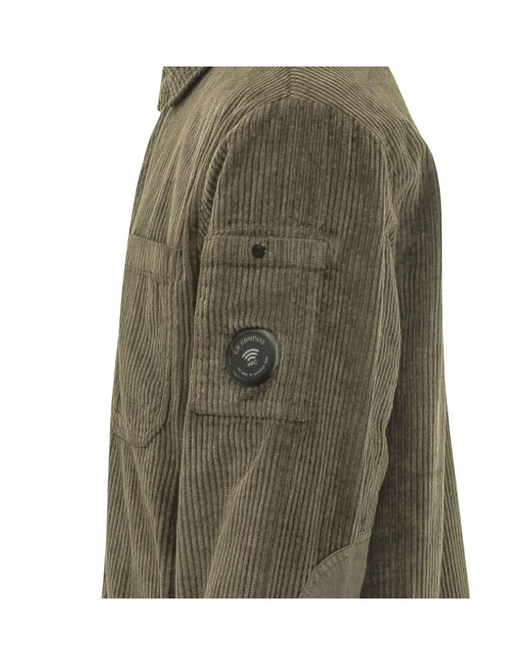 C P Company Green C.P Company Lens-Detail Corduroy Shirt for men