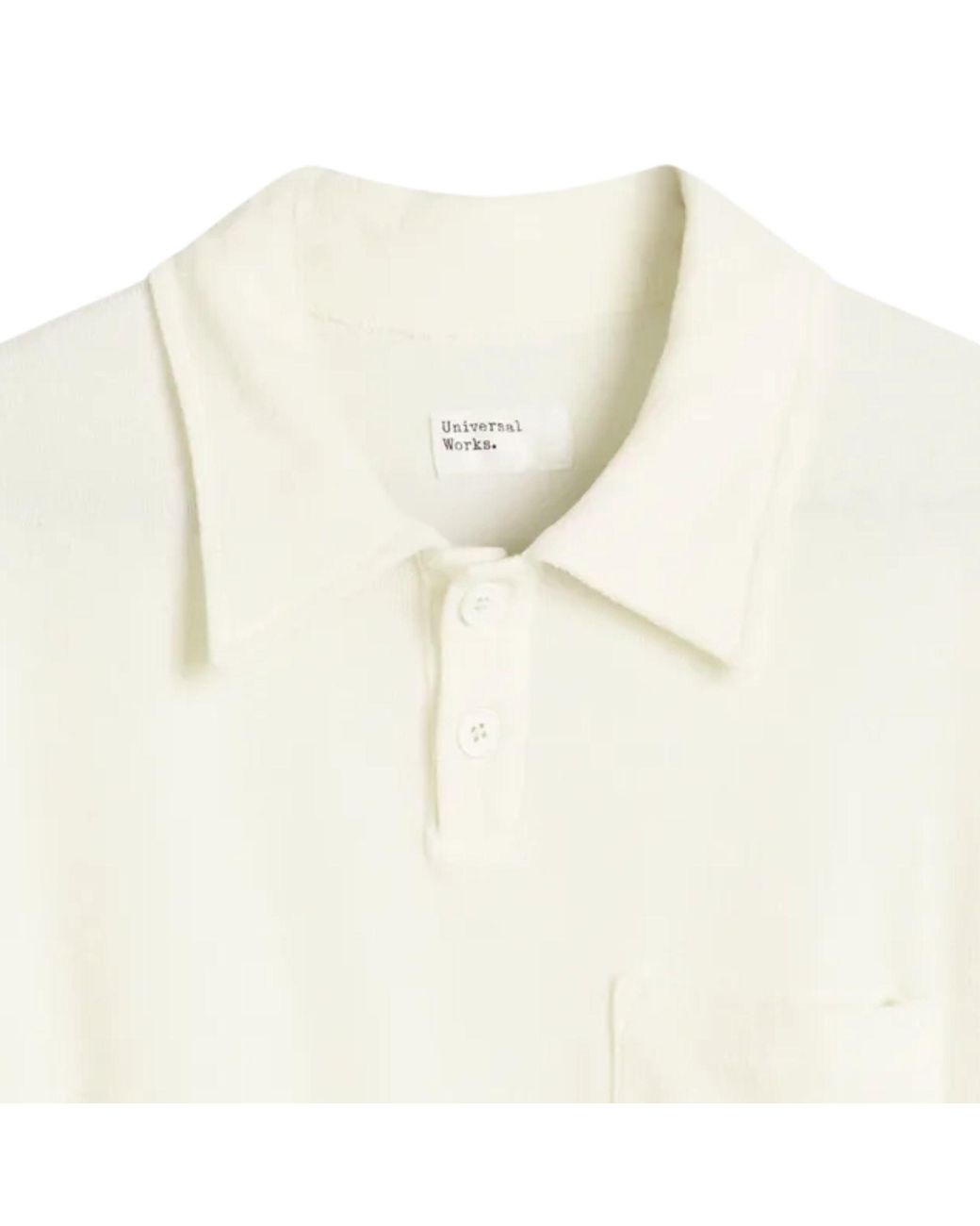 Universal Works White Newlyn Terry Polo for men