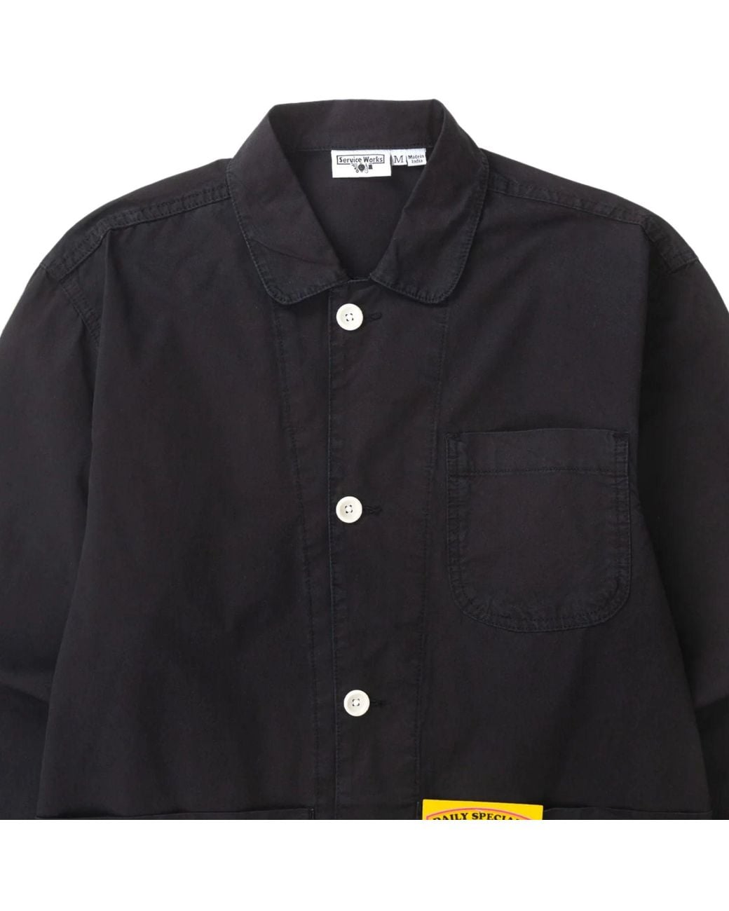 Service Works Black Tech Twill Easy Chef Shirt for men