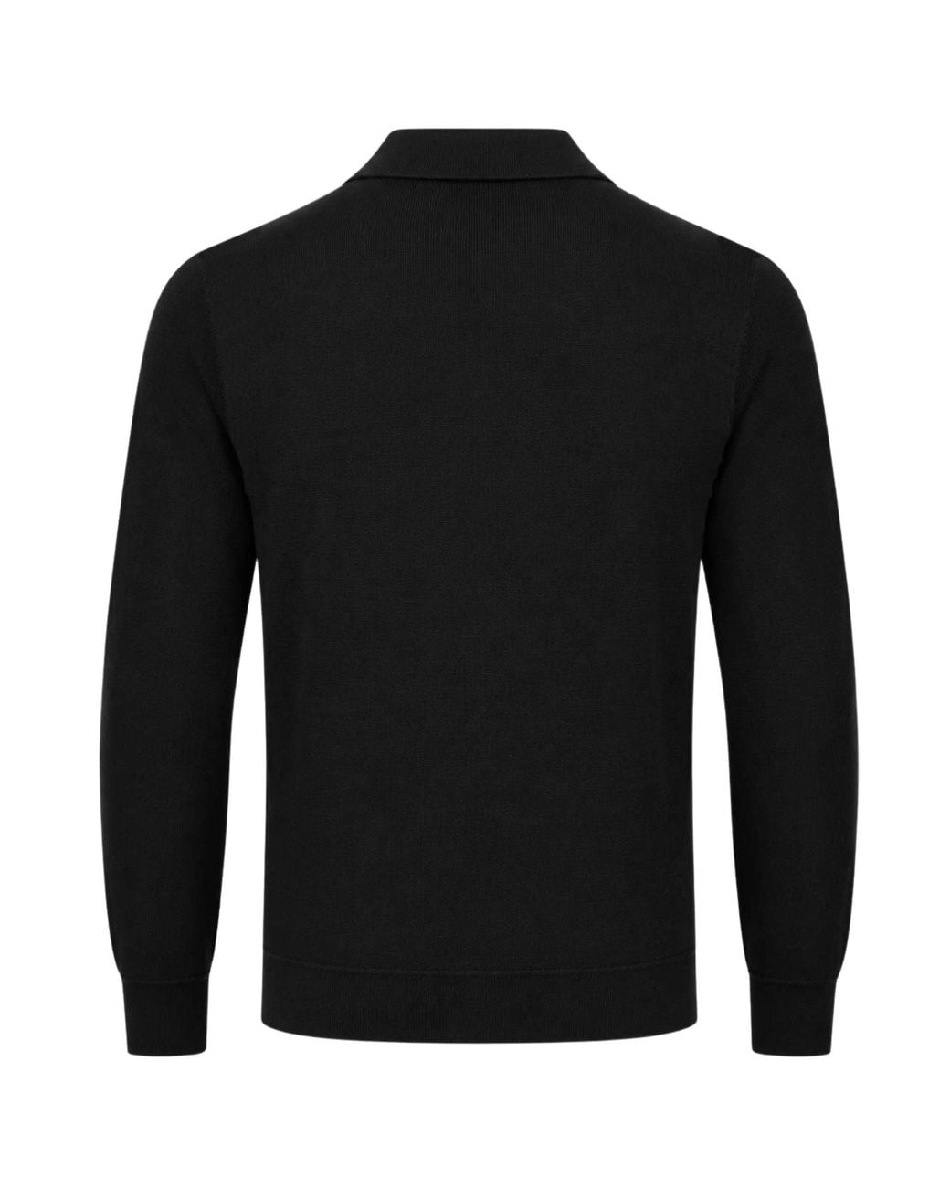 Gabicci Black Pedro Long Sleeve Button Thru Knit Polo for men