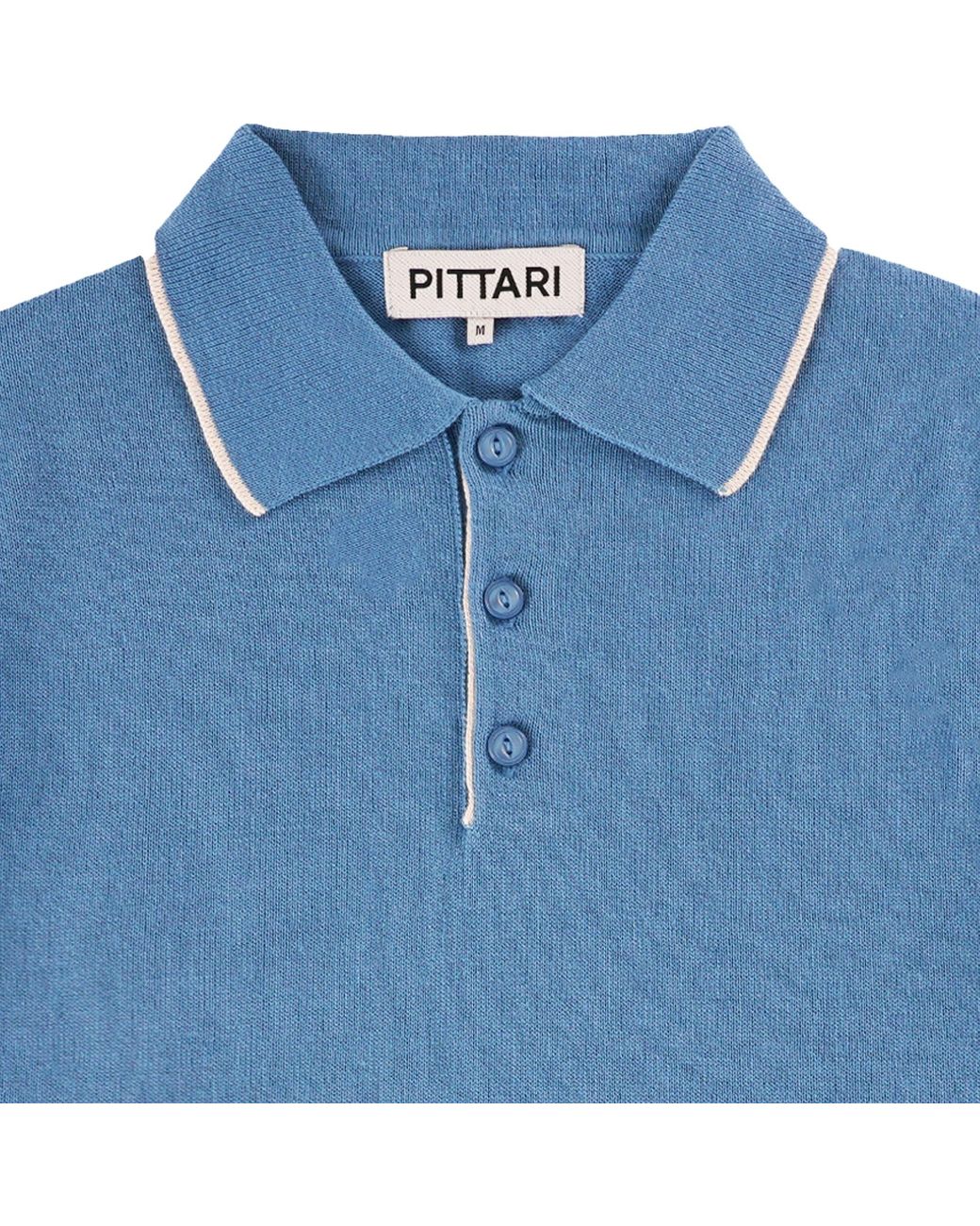 Pittari Blue Short Sleeve Polo Tipping for men
