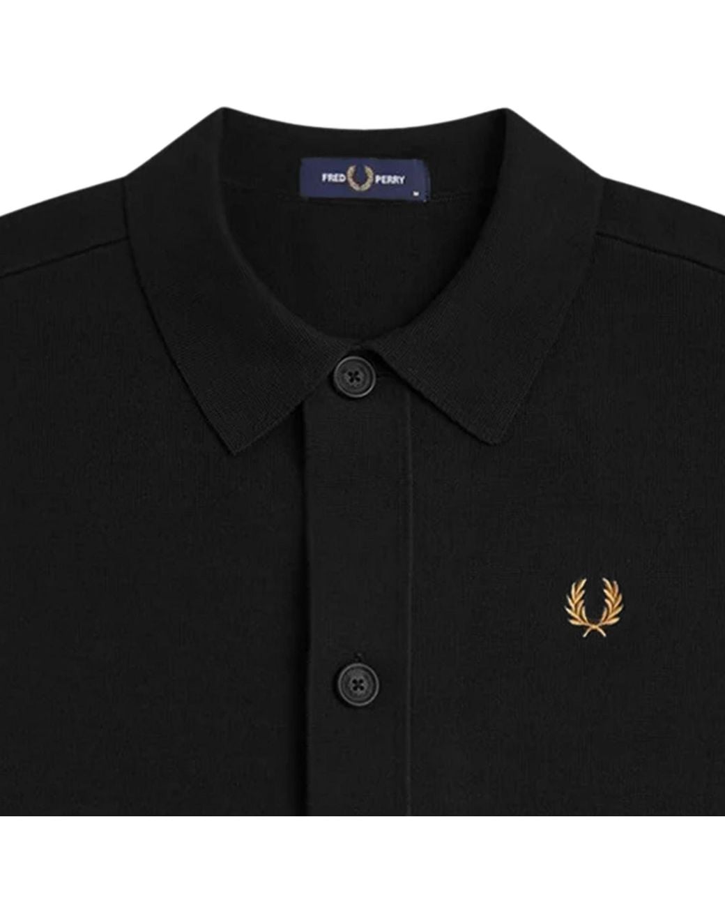 Fred Perry Black Knitted Overshirt for men