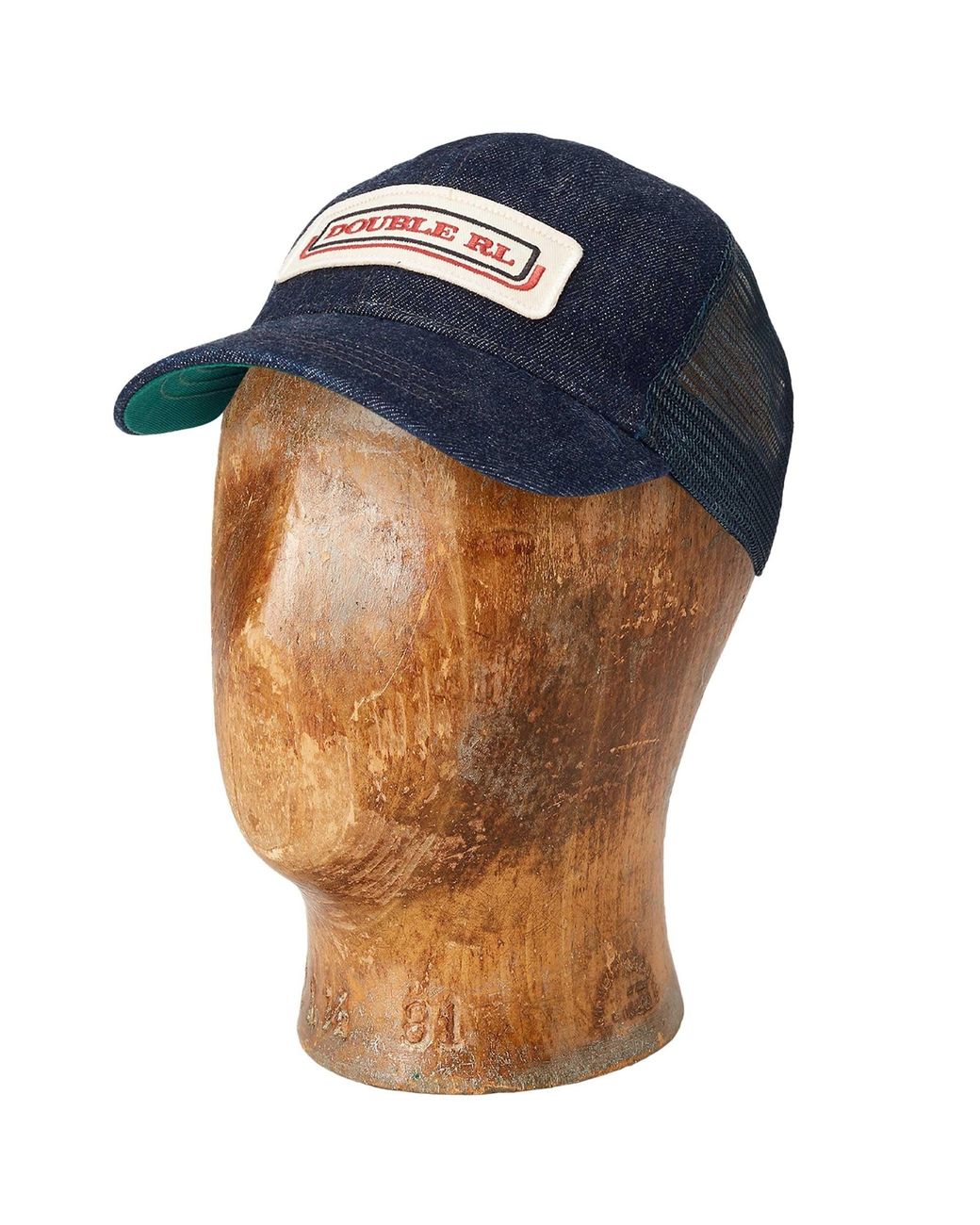 RRL Blue Logo-Patch Denim Trucker Cap for men