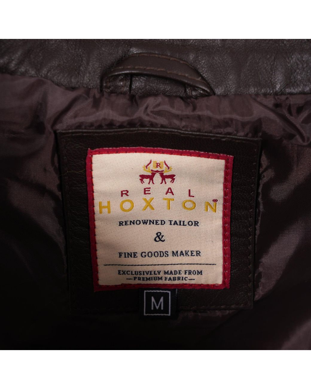 real hoxton Black Leather Reefer Jacket for men